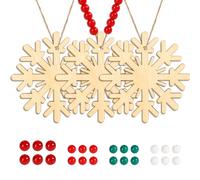 ROWOOD 24pcs Flocons de Neige en Bois - Kit DIY en Tilleul pour Noël et Hiver