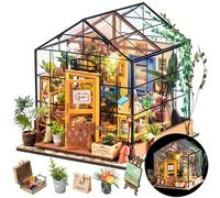 ROWOOD Mini Maison Fleurie de Cathy Miniature de poupée Serre, en Bois, Bricolage Set modèle, Cadeau d'anniversaire pour Adulte Femme Fille