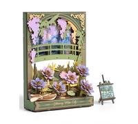 ROWOOD Puzzle 3D en Bois avec LED, Nénuphar de Monet Kit Art DIY | Kit Fleur en Bois et Art Mural, Jigsaw Puzzles Nénuphars de Monet pour Adultes, Fans de Miniatures & Déco Maison