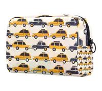 Rows of Taxi Car Cosmetic Bag for Women Travel Toiletry Bags Large Makeup Handy Pouch Organizer Bag With Zipper, multicolore, 18.5x7.5x13cm/7.3x3x5.1in, Trousse de toilette