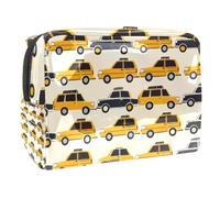 Rows of Taxi Car Cosmetic Bag for Women Travel Toiletry Bags Large PVC Makeup Pouch Organizer Handy Pouch Organizer with Zipper, multicolore, 18.5x7.5x13cm/7.3x3x5.1in, Trousse de toilette