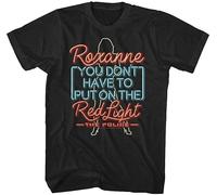 & Roxanne Red Light Mens T Shirt Neon Song Lyrics Rock Cotton Band Manches Courtes(3X-Large)