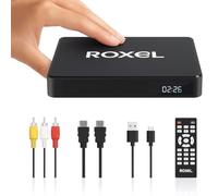 Roxel MDP-01 Mini lecteur DVD avec sortie HDMI et AV, lecture de carte USB et TF, sans région, mise à l'échelle 1080p, extraction de CD, prise casque, OSD multilingue, télécommande, lecteur DVD