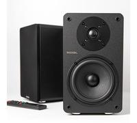 Roxel Onyx Active Bookshelf Enceinte 100 W RMS, 2.0 CH, BT Stream, RCA, HDMI ARC, USB, câble de haut-parleur de 3 mètres, son dynamique pour film, musique, bureau, home cinéma (noir onyx)
