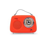 Roxel RFM01 Enceinte de fête radio FM rétro - Design intemporel, son supérieur, radio FM, lecture MP3 et diffusion BT sans fil, parfaite comme cadeau (rouge)