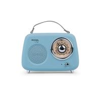 Roxel RFM01 Enceinte de fête radio FM rétro - Design intemporel, son supérieur, radio FM, lecture MP3 et diffusion BT sans fil, parfaite comme cadeau (bleu)
