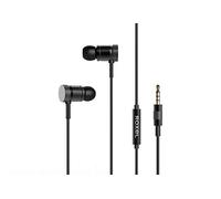 Roxel RX650 Écouteurs haute résolution à isolation phonique avec basses profondes et voix riches avec microphone intégré, câble tressé anti-nœuds pour appareils iOS et Android (Noir)