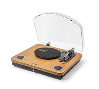 Roxel VRP-60 Tourne-disque vinyle avec haut-parleurs intégrés, BT IN/OUT, trois vitesses de lecture, sortie USB pour conversion finition bois naturel