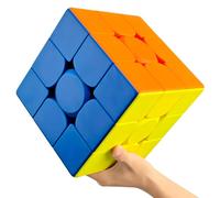ROXENDA 3x3 Géant Speed Cube, 18,8 cm Cube de Vitesse - Casse-tête Éducatif sans Autocollants, Convient à Plusieurs âges, Les Jouets Magic Cube pour stimuler Les Multiples potentiels de Votre Enfant