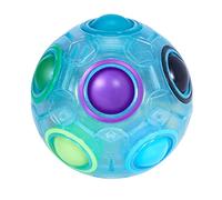 ROXENDA Balle Magique Rainbow Ball, Jeu de Compétences Puzzle Ball - Brain Teaser & Stress Ball pour Enfants et Adultes (Bleu)