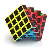 ROXENDA Cube de Vitesse 4x4, Cube Magique 4x4x4 Sticker Fibre de Carbone Super-Durable avec des Couleurs Vives (4x4x4)