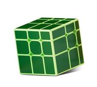 ROXENDA Cube Magique 3x3 Miroir, Cube de Vitesse - Jouet Éducatif pour l'Entraînement de l'esprit, Cadeau Enfants/Adultes(Vert)