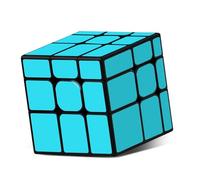 ROXENDA Cube Magique 3x3 Miroir, Cube de Vitesse - Jouet Éducatif pour l'Entraînement de l'esprit, Cadeau Enfants/Adultes(Bleu)