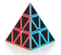 ROXENDA Cube Pyramide, Cube Magique de Triangle 3x3x3; Couleurs Vives Super-durables - Facile à Tourner (Fibre de Carbone)