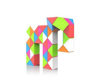 ROXENDA Serpent Magique avec 48 Blocs, Magic Snake Cube Twist Puzzle - Jeux de Puzzles 3D Fidget Cube Serpent Magique Cadeau Anniversaire pour Enfants et Adultes - 1 Pack (Multicolore)