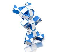 ROXENDA Serpent Magique avec 72 Blocs, Magic Snake Cube Twist Puzzle - Jeux de Puzzles 3D Fidget Cube Serpent Magique Cadeau Anniversaire pour Enfants et Adultes - 1 Pack (Bleu)