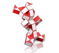 ROXENDA Serpent Magique avec 72 Blocs, Magic Snake Cube Twist Puzzle - Jeux de Puzzles 3D Fidget Cube Serpent Magique Cadeau Anniversaire pour Enfants et Adultes - 1 Pack (Rouge)