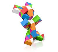 ROXENDA Serpent Magique avec 72 Blocs, Magic Snake Cube Twist Puzzle - Jeux de Puzzles 3D Fidget Cube Serpent Magique Cadeau Anniversaire pour Enfants et Adultes - 1 Pack (Multicolore)