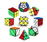 ROXENDA Speed Cube Set, Cube de Vitesse 2X2 3X3 2X3 Skewb Axis Windmill Fisher Dodecahedron Pyramide Ivy Speed Cube Magique pour Enfants Puzzle Cubes Puzzles Collection, 10 Pack