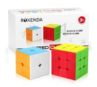 ROXENDA Speed Cube Set, Cube de Vitesse 2X2 3X3 Cube Magique Original avec Instruction(Stickerless)