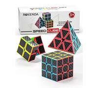 ROXENDA Speed Cube Set, Cube de Vitesse 2x2 3x3 Pyramid Cube Magique Fibre de Carbone