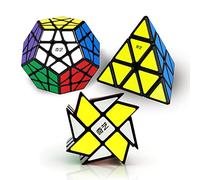 ROXENDA Speed Cube Set, Cube de Vitesse Pyramide Dodécaèdre Windmill Cube - Collection Cube Magique Puzzle pour Enfants et Adultes [3 Pack]
