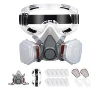 ROXIIFEE Masque respiratoire avec lunettes de protection, 20 filtres remplaçables, kit professionnel de protection de peinture et de poussière pour résine d'impression 3D, résine UV fabriquée à la