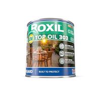 Roxil Huile Haute Protection UV 303 (1l, Incolore Mat à Brillant) | Protection Solaire et Intempéries pour Meubles de Jardin, Terrasses et Abris | Finition Hydrofuge pour Bois Extérieur