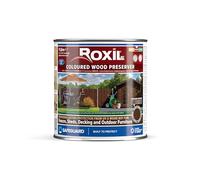 Roxil Lasure Préventive Bois 1L - Chocolat Noir - Intérieur & Extérieur - Protection Contre Pourriture, Champignons, Larves & Termites