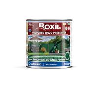 Roxil Lasure Préventive Bois 1L - Vert Sapin - Intérieur & Extérieur - Protection Contre Pourriture, Champignons, Larves & Termites