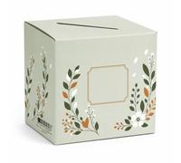 Roxisha Urne Mariage Personnalisable Carton 20x20cm cérémonie Baptême | Urne 20x20cm carton épais, idéale mariage cérémonie baptême communion Cadre personnalisable. Montage facile .Design élégant