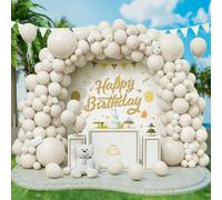 Roxistar 143 pcs Ballons Blancs Creme Ballon en Latex Différentes Tailles Kit de Guirlande Ballon Blanc Sable pour Femmes Filles Fête d'Anniversaire Baptême Mariage Douche de Bébé Baby Shower Décor