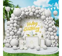 Roxistar 143 pcs Ballons Gris Ballons en Latex Différentes Tailles Kit de Guirlande Ballon Gris avec Ruban pour Femmes Garçons Filles Fêtes d'Anniversaire Remise de Diplômes Mariage Douche de Bébé