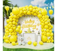 Roxistar 143 pcs Ballons Jaune Ballons en Latex Différentes Tailles Kit de Guirlande de Ballon Jaune avec Ruban pour Femmes Garçons Filles Anniversaire fête Tournesol Douche de Mariée Pique-nique