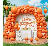 Roxistar 143 pcs Ballons Orange Ballons en Latex Différentes Tailles Kit de Guirlande de Ballon Orange avec Ruban pour Femmes Garçons Filles Anniversaire fête Halloween douche de Mariée pique-nique