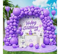Roxistar 143 pcs Ballons Violets Ballon en Latex Différentes Tailles Kit de Guirlande Ballon Mauve Mat avec Ruban pour Femmes Garçons Filles Fête d'Anniversaire Mariage Remise de Diplômes Mariée Décor