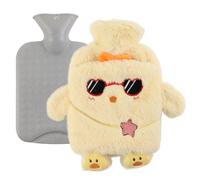 RoxNvm Bouillotte dEau Chaude, 1L Bouillotte Chaude avec Housse, Hot Water Bottle, Doux et Confortable Bouillottes Enfant, Pour Les Hommes et Les Femmes de La Famille (G)