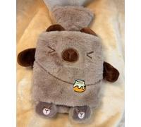 RoxNvm Bouillotte dEau Chaude, 1L Bouillotte Chaude avec Housse, Hot Water Bottle, Doux et Confortable Petite Bouillottes Pour Les Hommes et Les Femmes de La Famille (E)