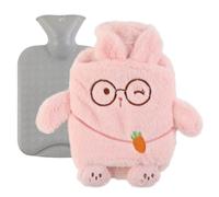 RoxNvm Bouillotte dEau Chaude, 1L Bouillotte Chaude avec Housse, Hot Water Bottle, Doux et Confortable Bouillottes Enfant, Pour Les Hommes et Les Femmes de La Famille (H)