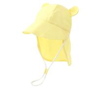 RoxNvm Chapeau Anti UV Bébé, Chapeau Anti UV Enfant, Respirant Chapeau Bebe, Protègenuque Casquette Bebe Garçon, Chapeau Bebe Fille, Chapeau de Plage pour 6 Mois à 2 Ans Enfants Plage (Jaune)