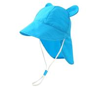RoxNvm Chapeau Anti UV Bébé, Chapeau Anti UV Enfant, Respirant Chapeau Bebe, Protègenuque Casquette Bebe Garçon,pour 6 Mois à 2 Ans Enfants Plage (Bleu)
