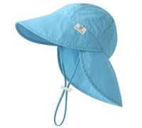 RoxNvm Chapeau Anti UV Bébé, Chapeau Anti UV Enfant, Respirant Chapeau Bebe, Protègenuque Casquette Bebe Garçon, Chapeau Bebe Fille Plage pour 6 Mois à 2 Ans Enfants Plage (Bleu)