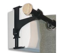 Roxolid Kit de 2 Supports de Tringle à Rideaux pour Coffre de Volet Roulant, sans Perçage, Acier et Aluminium (Noir Mat)