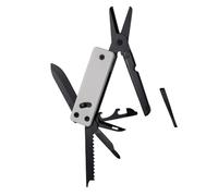 ROXON KS2E NOIR BLANC - Couteau de poche multifonction avec grand outil ciseaux, manche en G10 et clip de poche, 13 fonctions en 1 outil, idéal pour le camping,la randonnée et les situations d'urgence