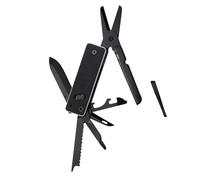 ROXON KS2E NOIR BLANC EDGE - Couteau de poche multifonction avec grand outil ciseaux, manche en G10 et clip de poche, 13 fonctions en 1, idéal pour le camping et l'EDC