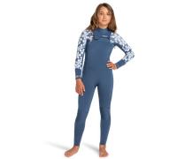 Roxy - 4/3 mm Girl Swell Series Chest Zip - Combinaison de surf enfant Wild Wind Drifter Floral - 12G