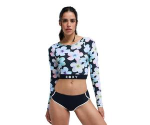 Roxy - Active Ls Crop Top - Lycra femme Anthracite Im Fleur Real - L