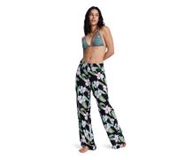Roxy - Pantalon confortable en viscose froissée - Along The Sunset Pant Anthracite Spring Charming pour Femme - Taille M - Noir Noir M