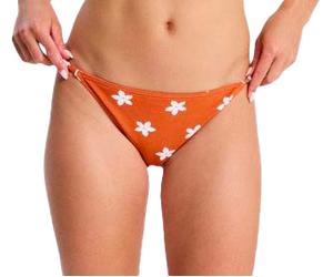 Roxy - Bas de bikini - Hazy Days Moderate Ginger Spice Flores pour Femme en Nylon - Taille XS - Orange Orange XS