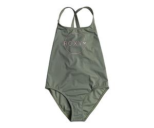 Roxy Basic Active - Cross Back One-Piece Swimsuit for Girls 6-16 - Maillot Une pièce Dos croisé - Filles 6-16 Ans - Vert